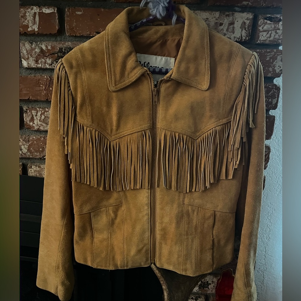 Vintage Suede Leather Fringe Wilson Jacket Womens Small